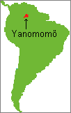 map of Yanomomo territory in Southern Venezuela and Northern Brazil