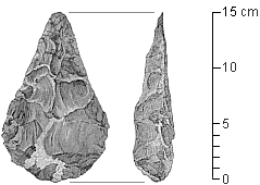 drawing of a Mousterian hand axe