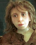 photo of the reconstruction of the Gibraltar 2 Neandertal child based on skeletal material found at Devil's Tower