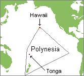 Map of Tonga in Polynesia located in the South Pacific Ocean