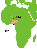 map of Africa highlighting Nigeria and Tiv territory