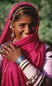 photo of a woman from India in traditional clothes