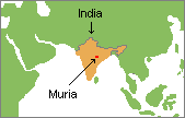 map of Muria territory in India