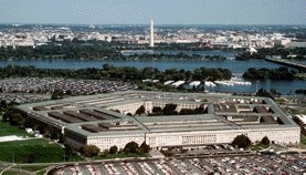 Aerial photo of the Pentagon building in Washington, D.C.