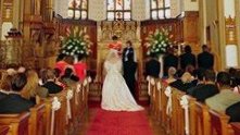 photo of a formal American wedding in a Christian church