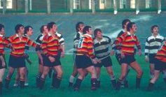 photo of the rugby club of Carmathan Wales playing rugby