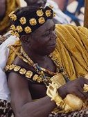 Photo of a West African king wearing the symbollic trappings of his position