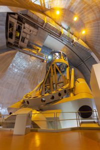 The Hale Telescope inside the Palomar Observatory.